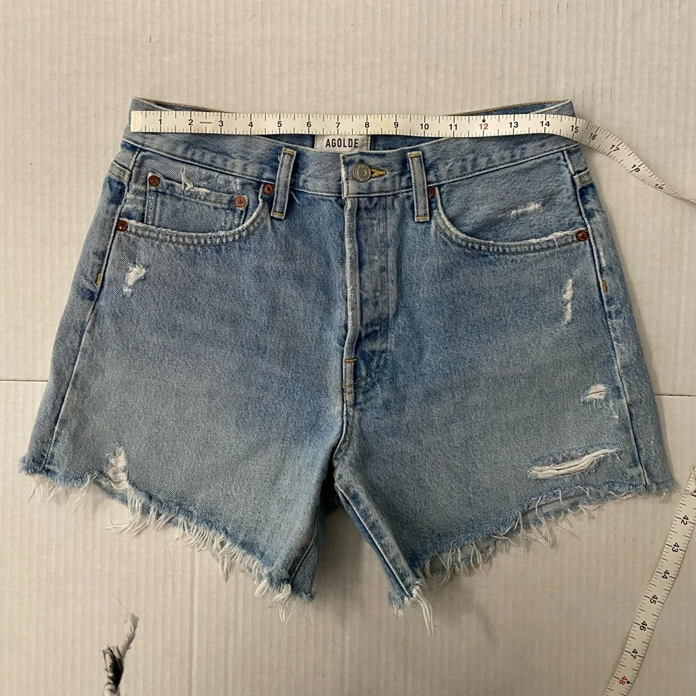 COPY - AGOLDE Parker Long Denim Shorts Size 28 - Picture 5 of 16